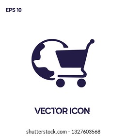 E-commerce symbol vector icon illustration. White background. Premium quality.