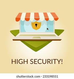 Ecommerce Teaser Laptop And High Security