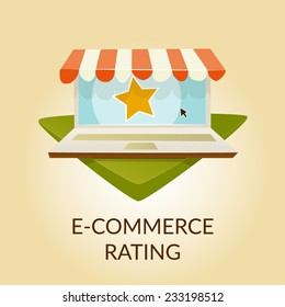 Ecommerce Teaser Laptop And User Rating