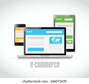 e-commerce technology concept illustration design over a white background