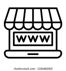 ecommerce technology icon design with creative modern concept and black and white outline style logo shape for pictogram, website, onlineshop, web button design vector eps 10 - Vector 