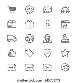 E-commerce thin icons