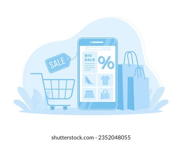 Ecommerce trending concept flat illustration