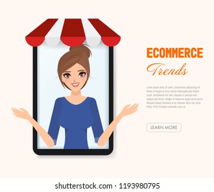 Ecommerce trends people shopping online.