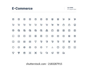 E-Commerce UI Icons Pack Line Style