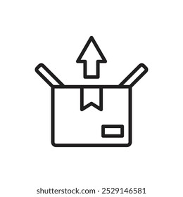 Ecommerce Unboxing Outline Icon Vector Illustration