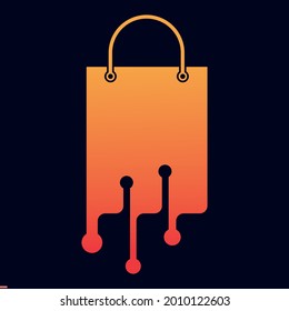 Logotipo único de bolsa de compras Ecommerce para empresas y empresas