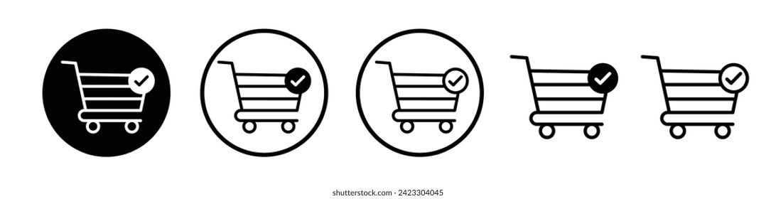 E-Commerce Validation Line Icon. Purchase Approval icon in black and white color.
