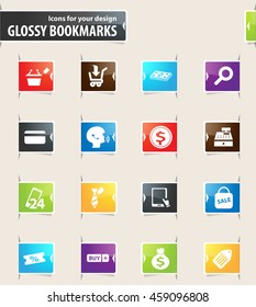 E-commerce vector bookmark icons for your design