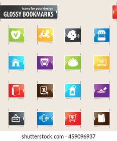 E-commerce vector bookmark icons for your design