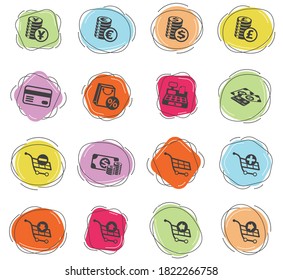 e-commerce vector icons for web and user interface design