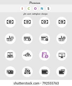 e-commerce vector icons for web and user interface design