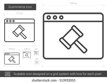 Ecommerce vector line icon isolated on white background. Ecommerce line icon for infographic, website or app. Scalable icon designed on a grid system.