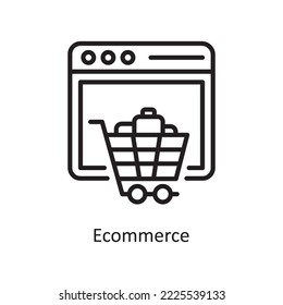 Ecommerce  Vector Outline Icon Design illustration. Business and Finance Symbol on White background EPS 10 File