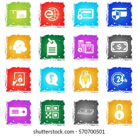 e-commerce vector web icons in grunge style for user interface design