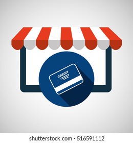 e-commerce virtual shop credit card icon vector illustration eps 10