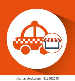 e-commerce virtual taxi service icon vector illustration eps 10