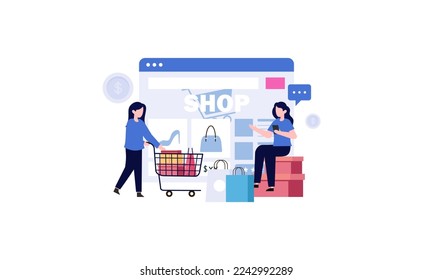 Ilustración del concepto de página web de Ecommerce