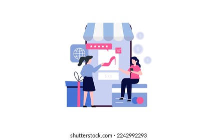 Ecommerce web page concept illustration