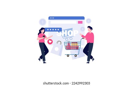 Ecommerce web page concept illustration