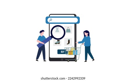 Ecommerce web page concept illustration