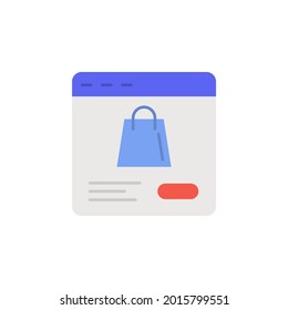 E-commerce web site, page, package, button color vector icon.
