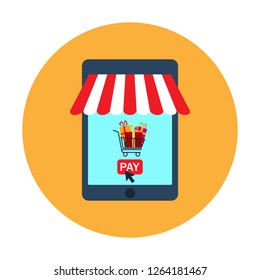 E-commerce and web store icon. Flat style vector illustration