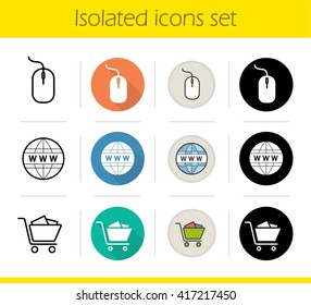 E-commerce and web store isolated vector illustrations