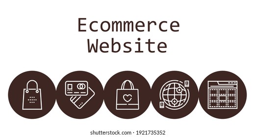 ecommerce website background concept with ecommerce website icons. Icons related shopping bag, debit card, web, internet