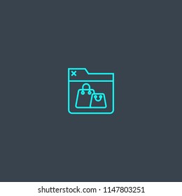 eCommerce website concept blue line icon. Simple thin element on dark background. eCommerce website concept outline symbol design from eCommerce set. Can be used for web and mobile UI/UX