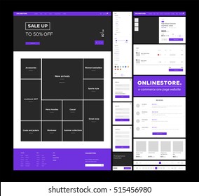 E-commerce website design template. Flat and simple design ux/ui kit for for onlineshop