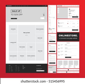 E-commerce Website Design Template. Flat And Simple Design Ux/ui Kit For For Onlineshop