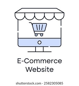 E-Commerce Website – Desktop with Cart Representing Online Shopping Platforms