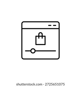 Símbolo de web de comércio eletrônico com saco de compras