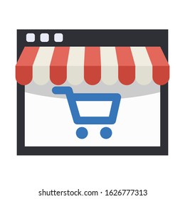 eCommerce website isolated flat color icon