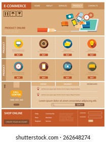 e-commerce website template flat design