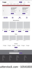 Ecommerce Website Template, Modern Vector Flat Design Layout. Internet Business Web Page