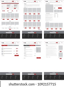Ecommerce Website Template, Set Of Six Web Pages. Flat Design Layout