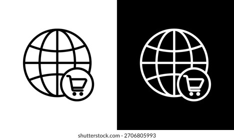 Ecommerce Blanco Icon Set Vector