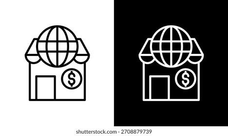 E-Commerce White Icon Set Vektor