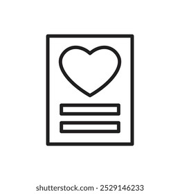 Ecommerce Wishlist Outline Icon Vector Illustration