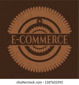 e-commerce wood icon or emblem