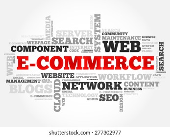 E-COMMERCE word cloud, business concept
