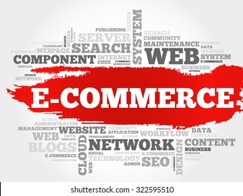 E-COMMERCE word cloud, business concept