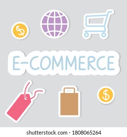 e-commerce word concept- vector illustration