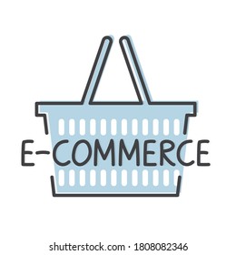 e-commerce word concept- vector illustration