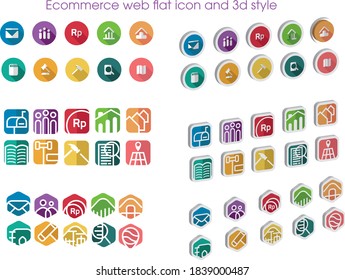 ecommercfe flat icon and 3d style