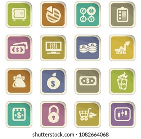 E-commers vector colored paper stickers with icons