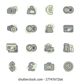 E-commers vector icons for user interface design