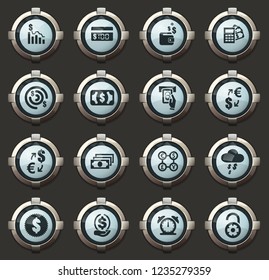 E-commers vector stylish round buttons for mobile applications and web